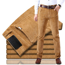 Load image into Gallery viewer, new Corduroy men's casual pants 2019 classic middle-aged business straight stretch casual streetwear brand wine red casual pants